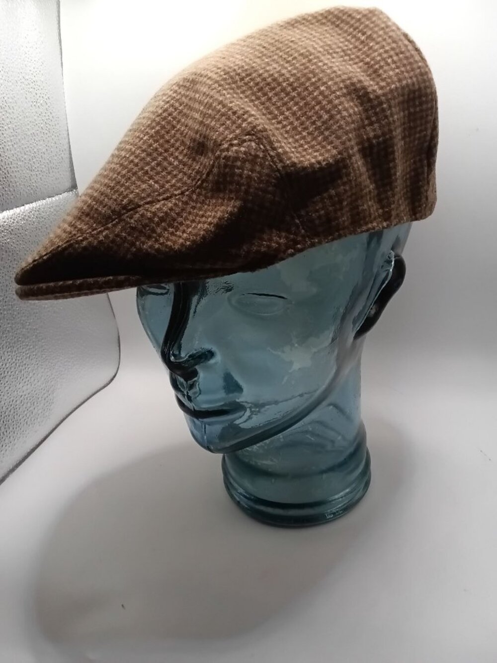 FEINION Men's Wool Tweed Newsboy Ivy Cap Gatsby Golf Flat Hat (62cm) Plaid